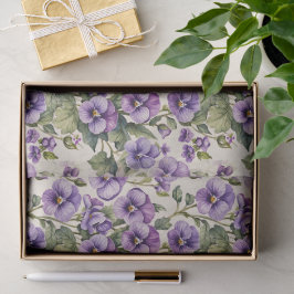 Papel De Seda Violetas Florais Doces
