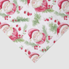 Papel De Seda Vírus da feliz de aquarela Santa Claus