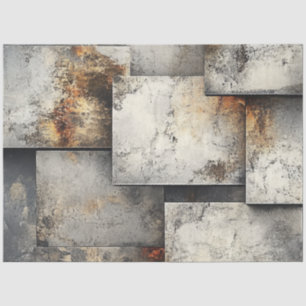 Papel De Seda Visão de Decoupage Paisagem Silver Rust Fundo