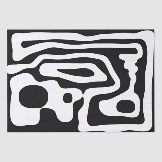 Papel De Seda Vise Grip: Abstrato preto e branco (Frente )