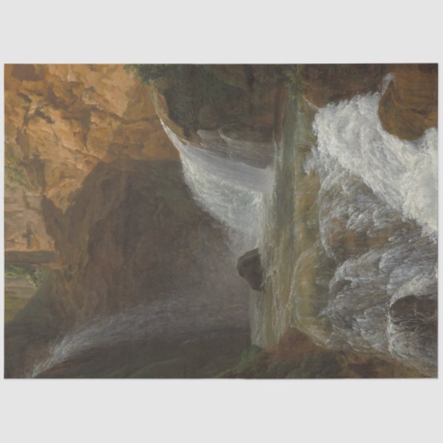 Papel De Seda Vista das Caixas de Água em Tivoli (por Bidauld) (Frente )