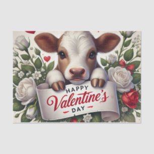 Papel De Seda Vitelo dia de os namorados com Disposição Floral