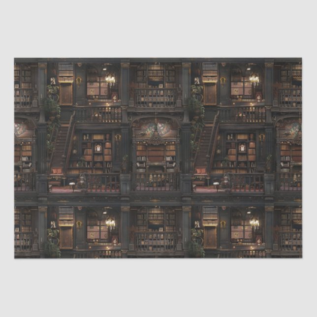 Papel De Seda Vitoriana Gothic Dollshouse Dark Academia (Frente )