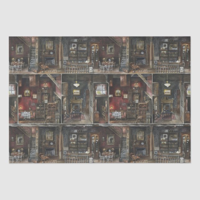 Papel De Seda Vitoriana Gothic Dollshouse Dark Academia (Frente )