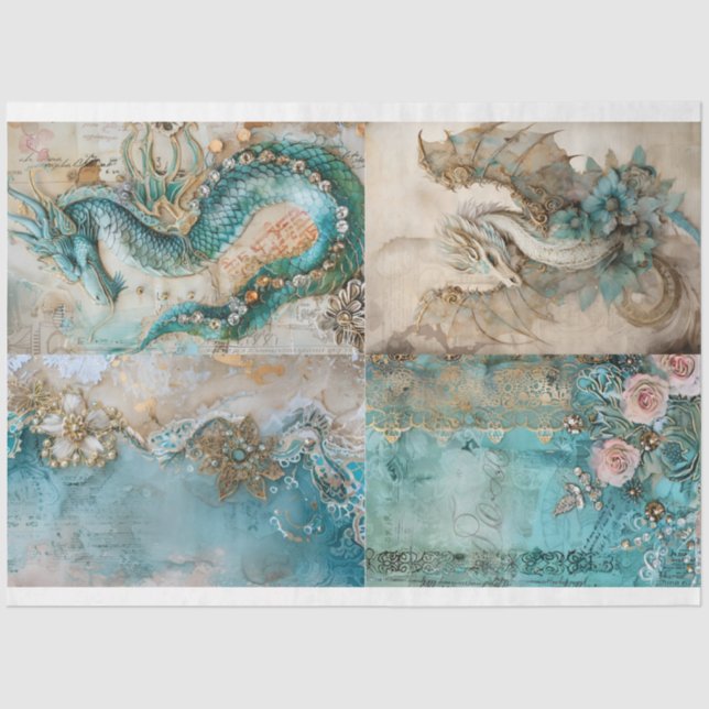Papel De Seda Vitoriano Dragon Series Design 6 (Frente )