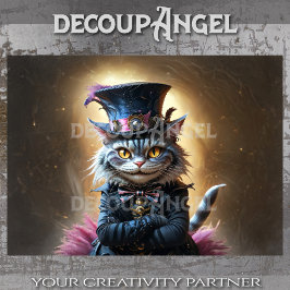 Papel De Seda Vitoriano Fantasy Cheshire Cat - Desligamento