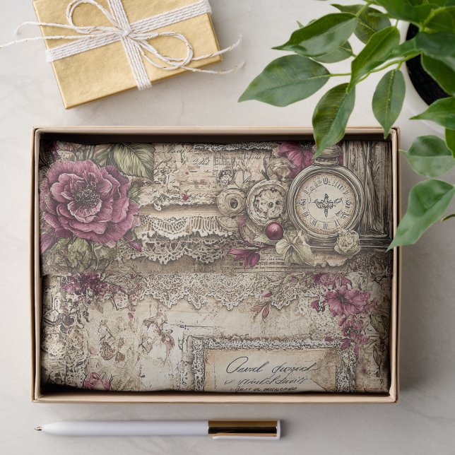 Papel De Seda Vitoriano & Renda  (Presente)