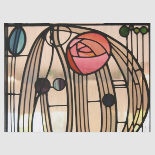 Papel De Seda Vitral, Hill House por Mackintosh (Frente )