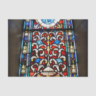 Papel De Seda Vitral vermelho e azul