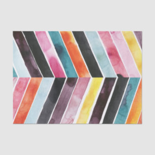 Papel De Seda Vivid Watercolor Chevron I