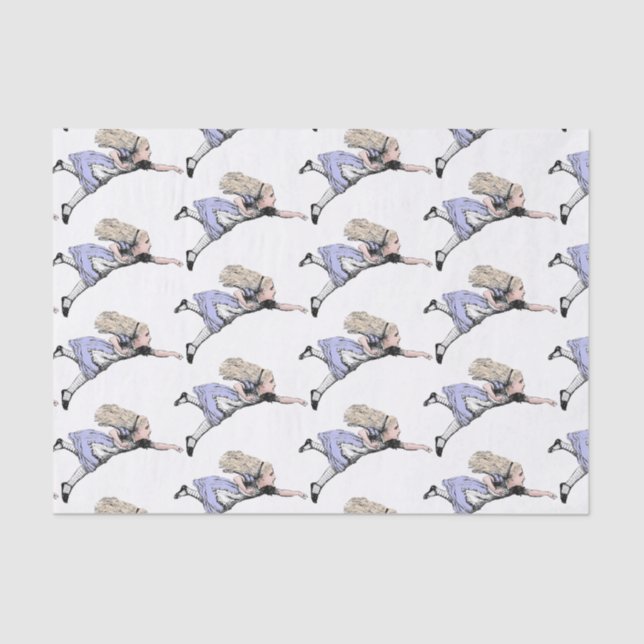 Papel De Seda Voando Alice no País das Maravilhas Olhando Vidro (Frente )