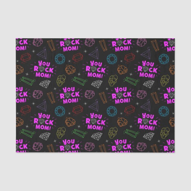 Papel De Seda Você Rocha o Padrão de Gemstone da Mãe (Frente )