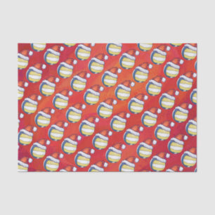 Papel De Seda Voleibol com chapéu de Natal