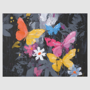 Papel De Seda Voo de Borboleta Abstrata Vibrante (5)
