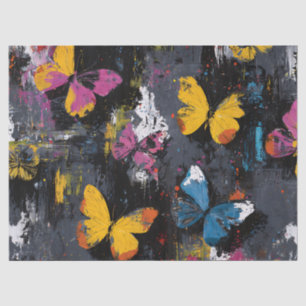Papel De Seda Voo de Borboleta Abstrata Vibrante (8)