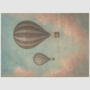 Papel De Seda Voo Vintage Sonho de Dissociação do Balão de Ar Qu