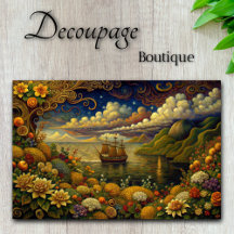Voyage para Wonderland Fantasy Seascape Decoupage