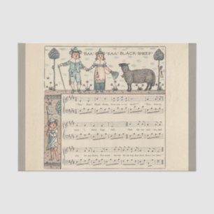 Papel De Seda Walter Crane Baa Baa Ovelha Negra Rima Infantil