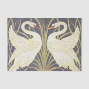 Papel De Seda Walter Crane Swan, Rush E Iris Art Nouveau