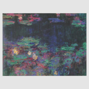 Papel De Seda WATER LILIES VERDE POND Claude Monet Dark Floral