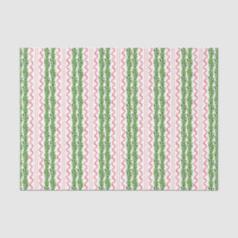 Papel De Seda Watercolor Christmas Garland & Red Ribbon Stripes