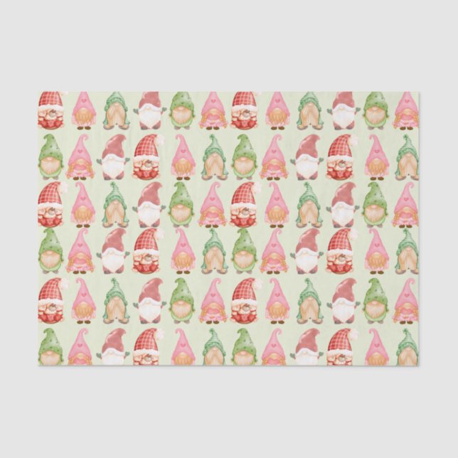 Papel De Seda Watercolor Christmas Gnomo (Frente )