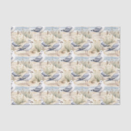 Papel De Seda Watercolor Coastal Seagulls