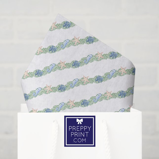 Papel De Seda Watercolor Coastal Seaside Christmas Garland (Criador carregado)