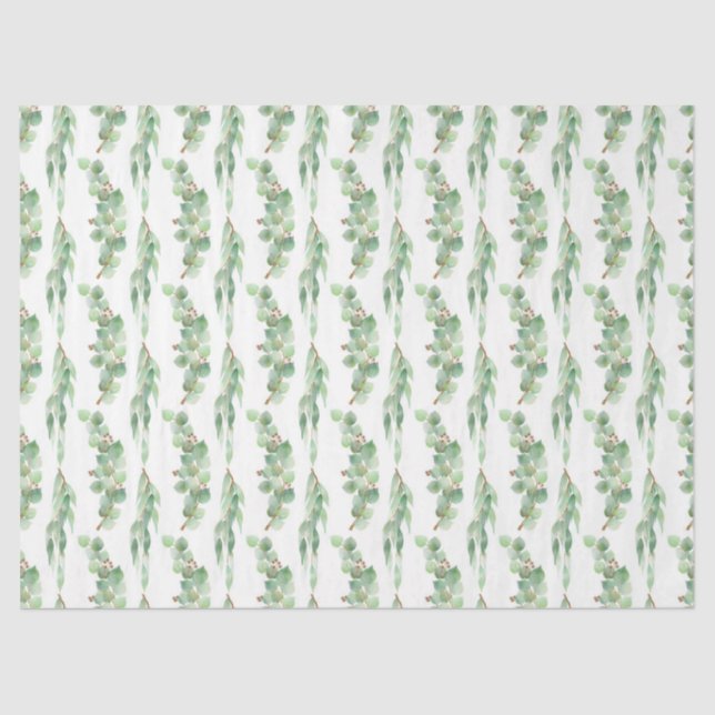 Papel De Seda Watercolor Eucalyptus Series Design 10 (Frente )