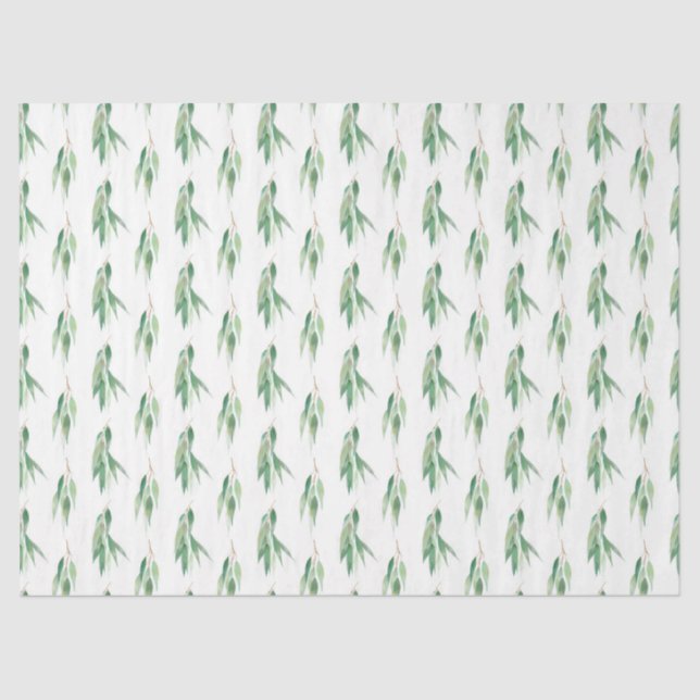 Papel De Seda Watercolor Eucalyptus Series Design 12 (Frente )