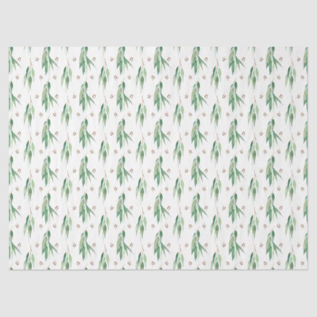 Papel De Seda Watercolor Eucalyptus Series Design 14 (Frente )