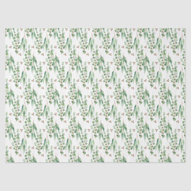 Papel De Seda Watercolor Eucalyptus Series Design 2 (Frente )