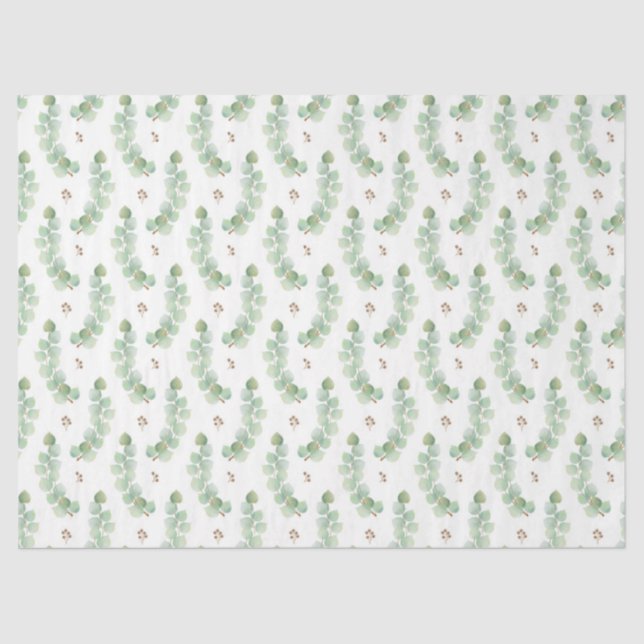 Papel De Seda Watercolor Eucalyptus Series Design 6 (Frente )
