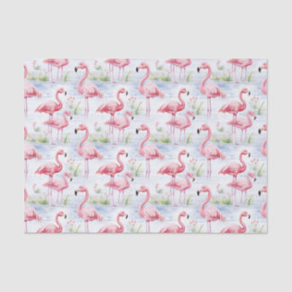 Papel De Seda Watercolor Flamingo