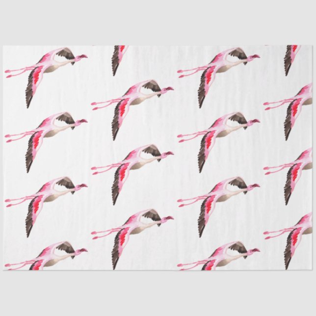 Papel De Seda Watercolor Flamingo Series Design 10 (Frente )
