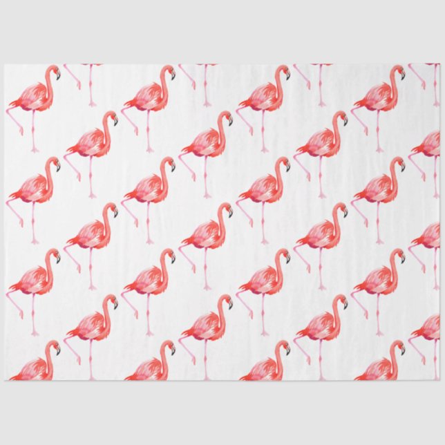 Papel De Seda Watercolor Flamingo Series Design 13 (Frente )