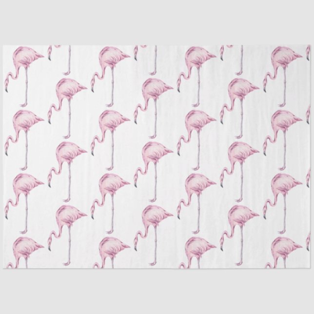 Papel De Seda Watercolor Flamingo Series Design 16 (Frente )