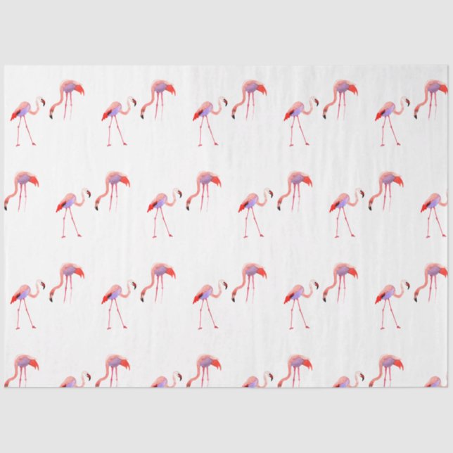 Papel De Seda Watercolor Flamingo Series Design 9 (Frente )