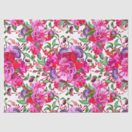 Papel De Seda Watercolor Fuchsia Blooms