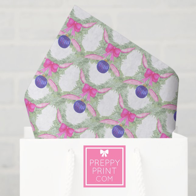 Papel De Seda Watercolor Hot Pink Bow Garland Christmas (Criador carregado)