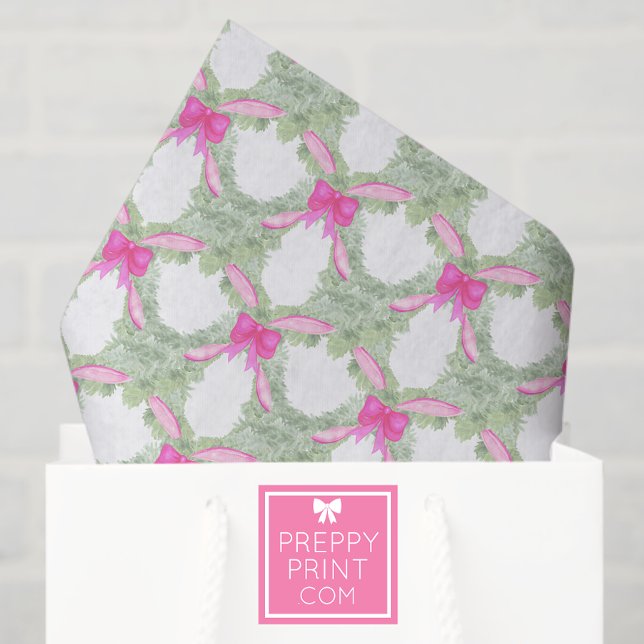 Papel De Seda Watercolor Hot Pink Bow Garland Christmas (Criador carregado)