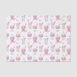 Papel De Seda Watercolor Hot Pink Mahjong Cocktails