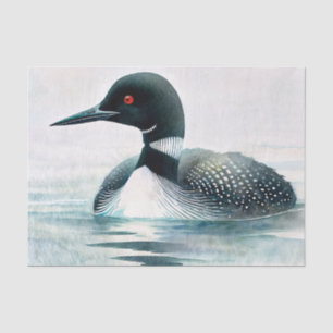 Papel De Seda Watercolor Loon No Lago