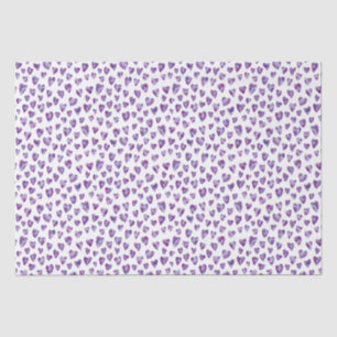 Papel De Seda Watercolor Love Heart Purple pattern