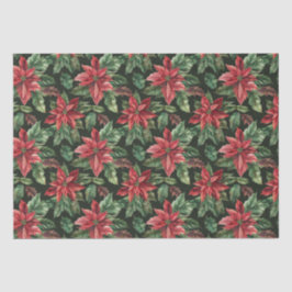 Papel De Seda Watercolor Poinsettia flor Natal