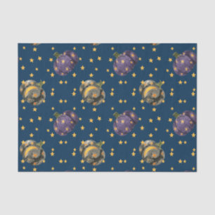 Papel De Seda Watercolor Pumpkin Stars Patterno Halloween
