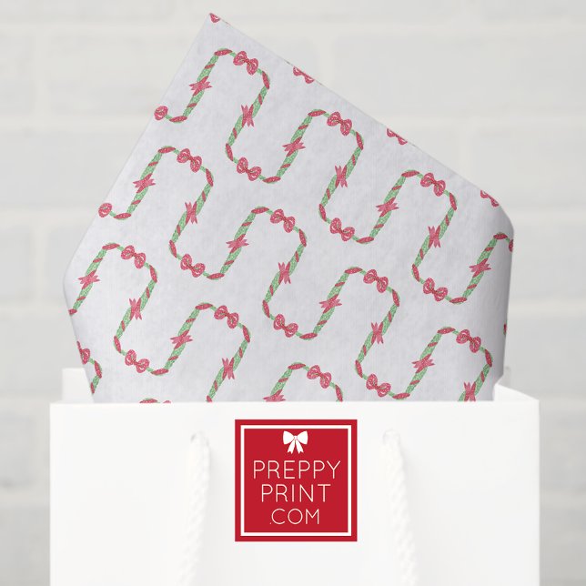 Papel De Seda Watercolor Red Polka Dot Bow Christmas (Criador carregado)
