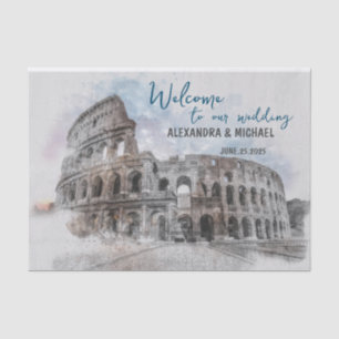Papel De Seda Watercolor Roma, Itália