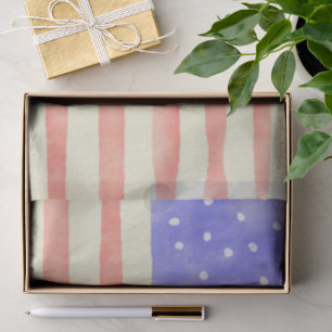 Papel De Seda Watercolor rustic bandeira americana
