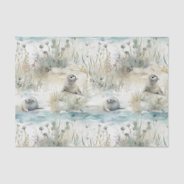 Papel De Seda Watercolor Seals Coastal (Frente )